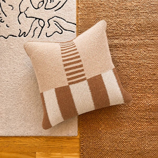 Cream & Mocha Merino Pillow