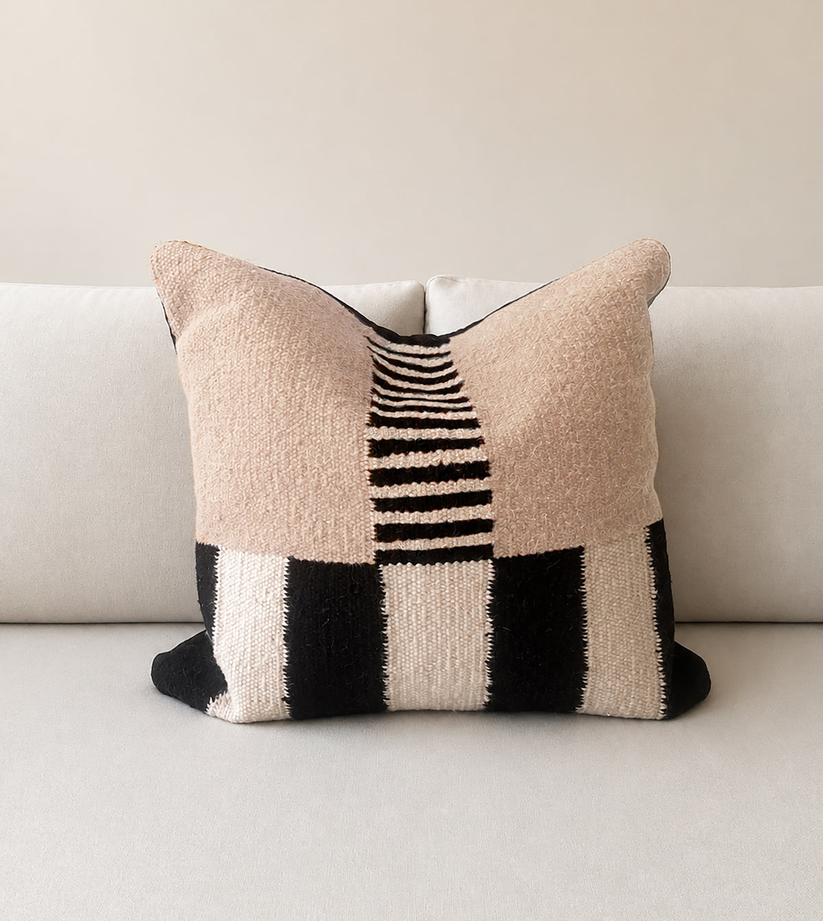 Ecru Woven Pillow