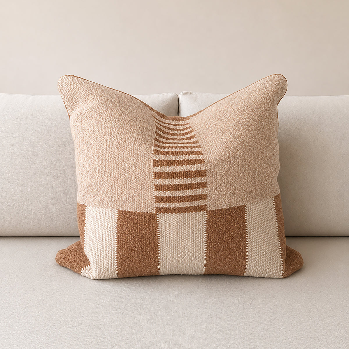 Cream & Mocha Merino Pillow