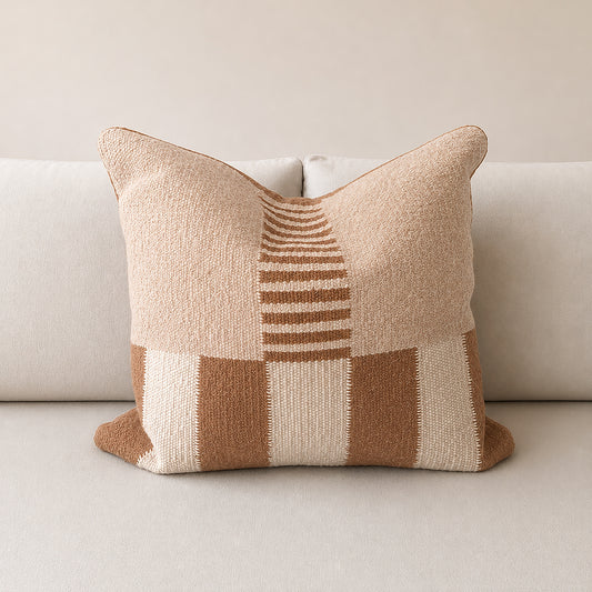 Cream & Mocha Merino Pillow