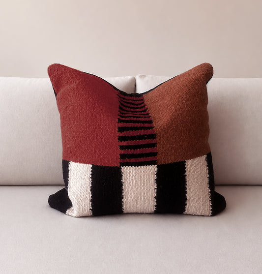 Rust & Coffee Woven Pillow