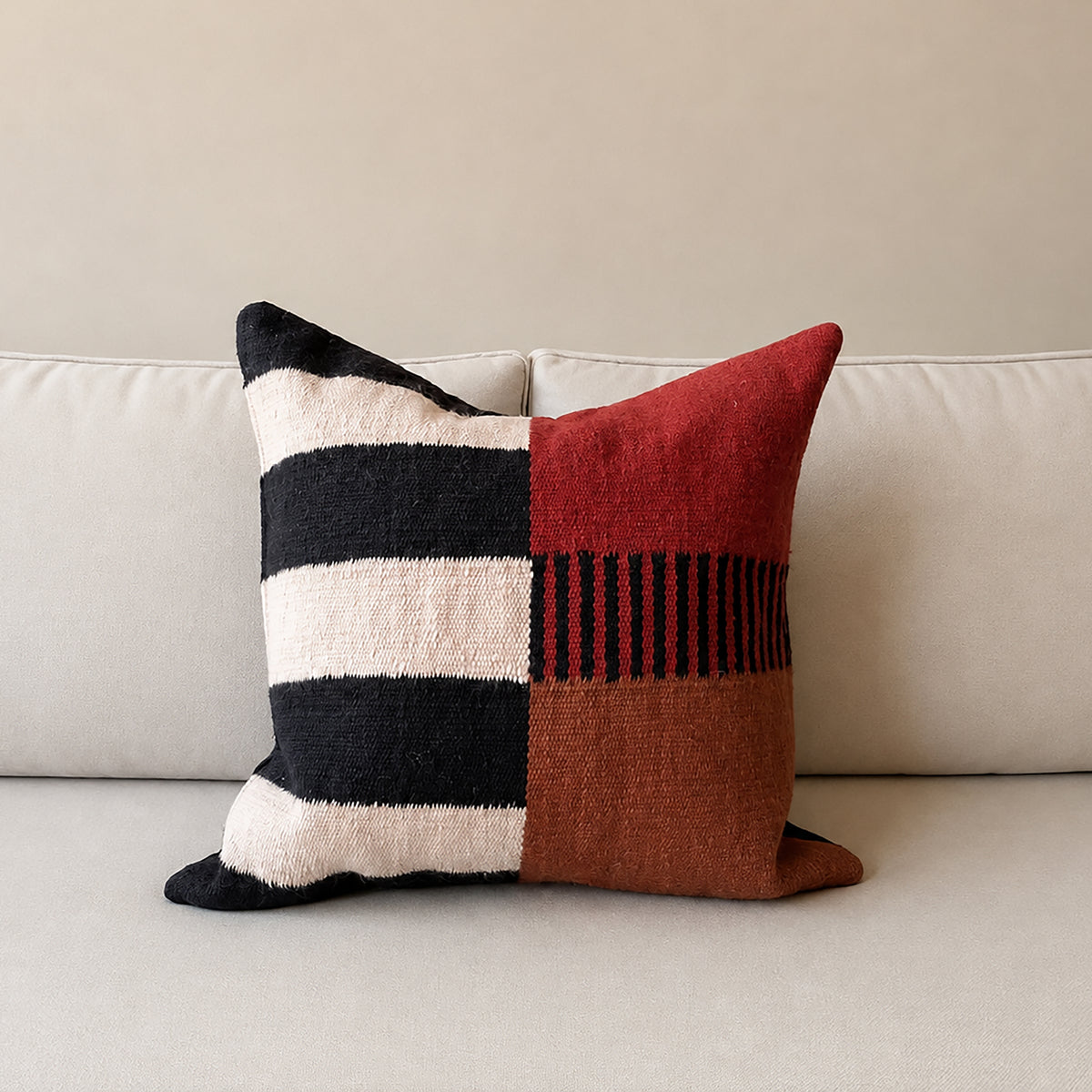 Rust & Coffee Woven Pillow
